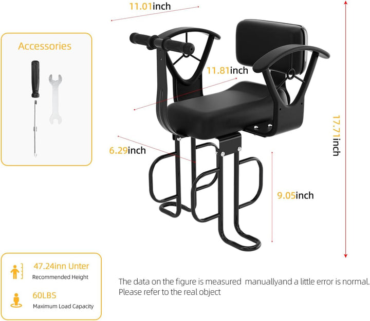 Rear Child Bike Seat,Rear Mounted Child Bike Seats,Back Mount Child Seat with Back Rest Armrest Foot Pedals,Width Adjustable Bicycle Rear Seat,Fits All Bicycle Rear Frames
