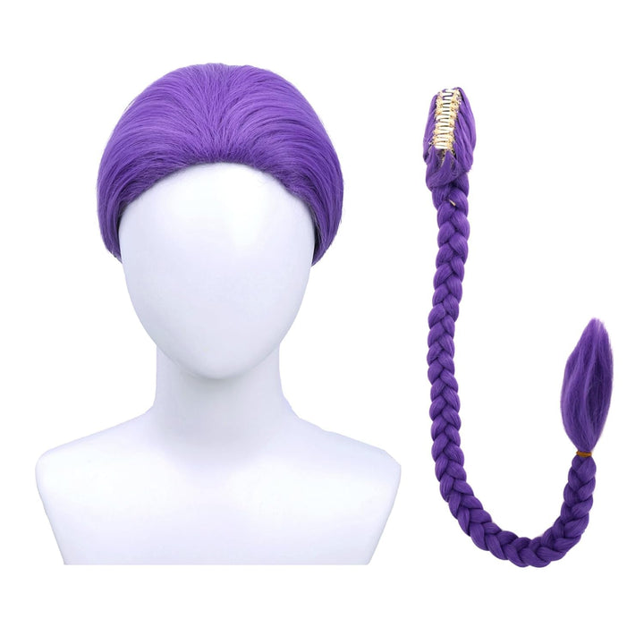 Purple Braid Wig Kids Girls Light Purple Wig Long Braids Wigs Hair Cosplay Costume Party Wigs