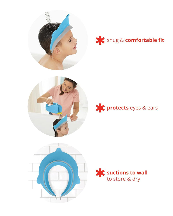 Baby Shower Cap Shield, Moby Bath Visor for Baby and Kids 9M +, Blue