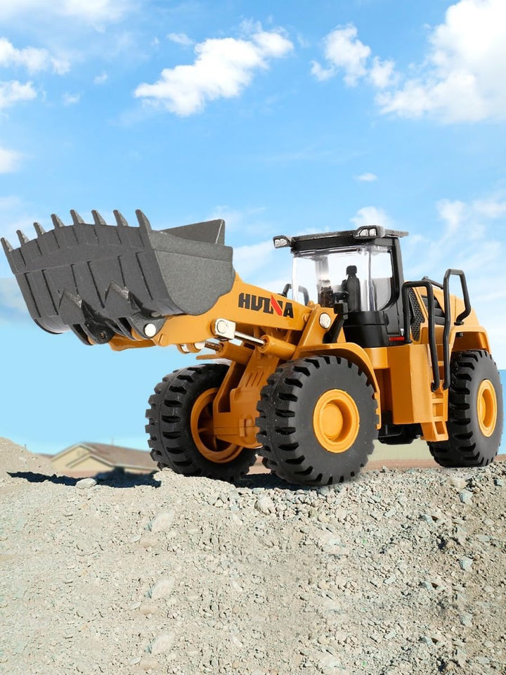 Mechanical Loader Toy, Construction Vehicle Wheeled Loader 1/50 Scale Skid Steer Loader Toy, Bulldozer Shovel Engineering Vehicle Alloy Models for Kids, Collection and Decoration House