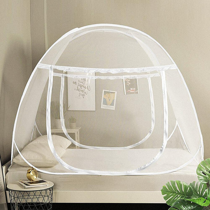 Pop-Up Mosquito Net Tent for Beds Portable Folding Design with Net Bottom for Baby Adults Trip (79 X71X59 Inch)