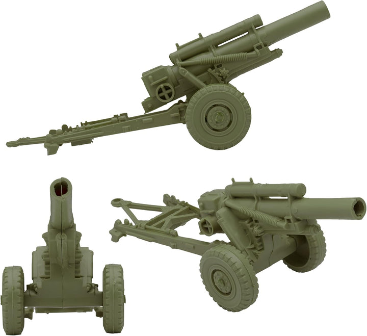 BMC Classic Marx US Howitzers - OD Green 3Pc Plastic Army Men Field Artillery