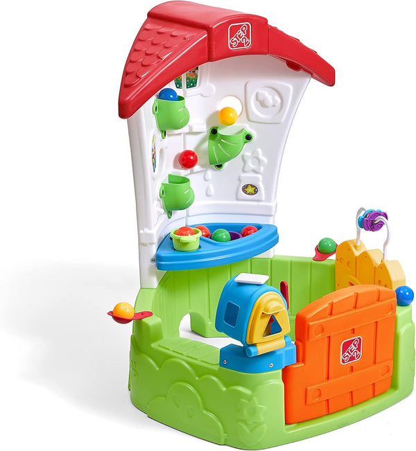 Toddler Corner House, Kids Playhouse, Indoor/Outdoor Playset, Play Gym with Kitchenette, Includes 15 Piece Toy Accessories, Made of Durable Plastic, for Toddlers 1+ Years Old