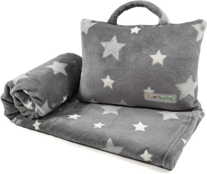 3-In-1 Kids Travel Blanket and Pillow Set, Snuggle Pillow with Hand Warmer, 40X60 Inches Unicorn Blanket for Girls Compact, Perfect for Travel, Camping, Home and Office