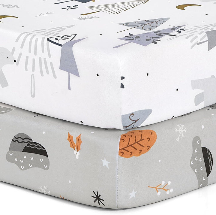 Pack N Play Sheets,  2 Pack Mini Crib Sheets,Stretchy Portable Fitted Playard Sheet Set, Convertible Playard Mattress Cover,Ultra Soft Breathable Material,Elephant Whale