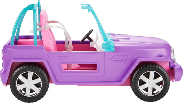 Toy Car, Doll-Sized SUV, Purple Off-Road Vehicle with 2 Pink Seats & Treaded, Rolling Wheels