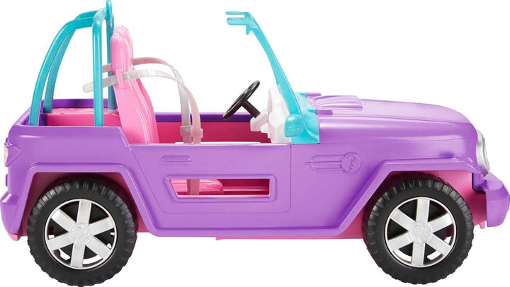 Toy Car, Doll-Sized SUV, Purple Off-Road Vehicle with 2 Pink Seats & Treaded, Rolling Wheels