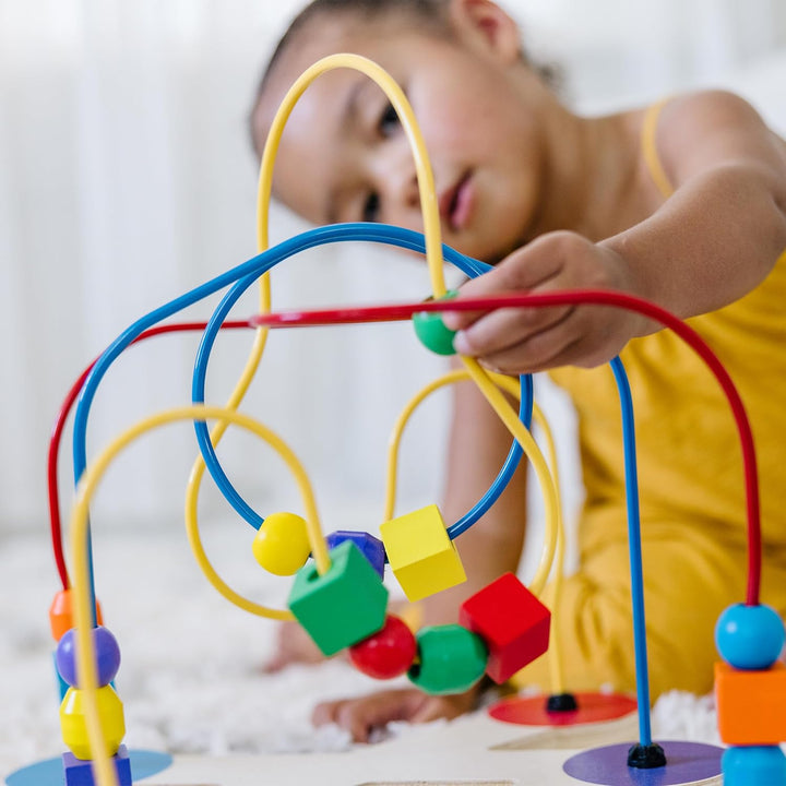 Classic Bead Maze - Wooden Educational Toy Wooden Bead Maze Toy for Toddlers Ages 3+