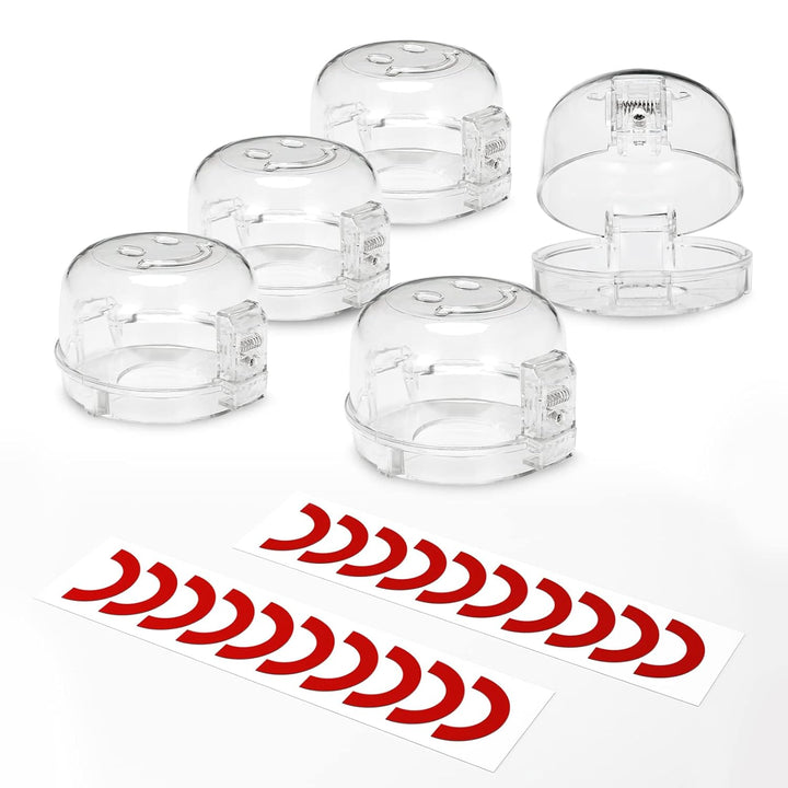 Stove Knob Covers for Child Safety - 5 Pack  Upgraded Double-Key Design Universal Size Baby Safety Gas Oven Knob Covers Stove Guard Baby Proofing