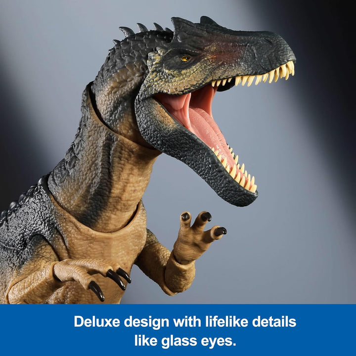 Jurassic World Hammond Collection Allosaurus Dinosaur Action Figure, Premium Movie Design, Glass Eyes & Wired Tail, 19 Points of Articulation