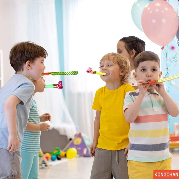 25Pcs Party Blowers,Colourful Noisemakers Party Blowouts Squawkers Fringed Noise Maker,Birthday Noisemakers Birthday Blow Horns Party Whistles