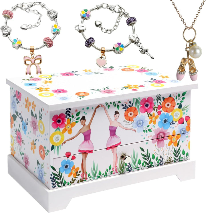 Kids Jewelry Box for Girls, Little Girls Jewelry Box, Unicorn and Ballerina Dancing Music Box