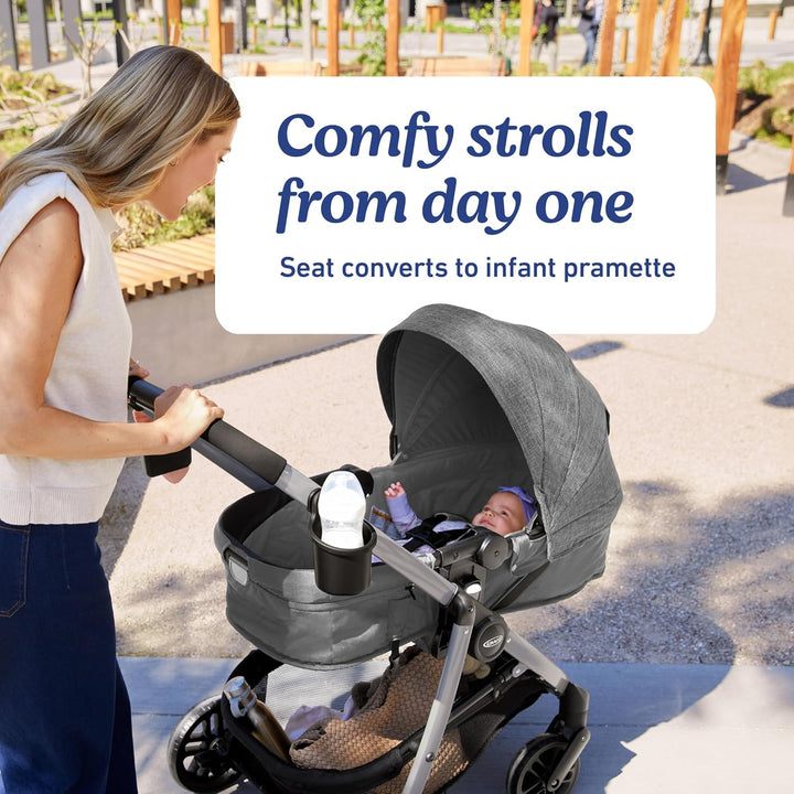 Modes Pramette Travel System | Stroller & Car Seat Combo | 3-In-1 Stroller Modes | Includes  Snugride 35 Infant Car Seat | Ellington