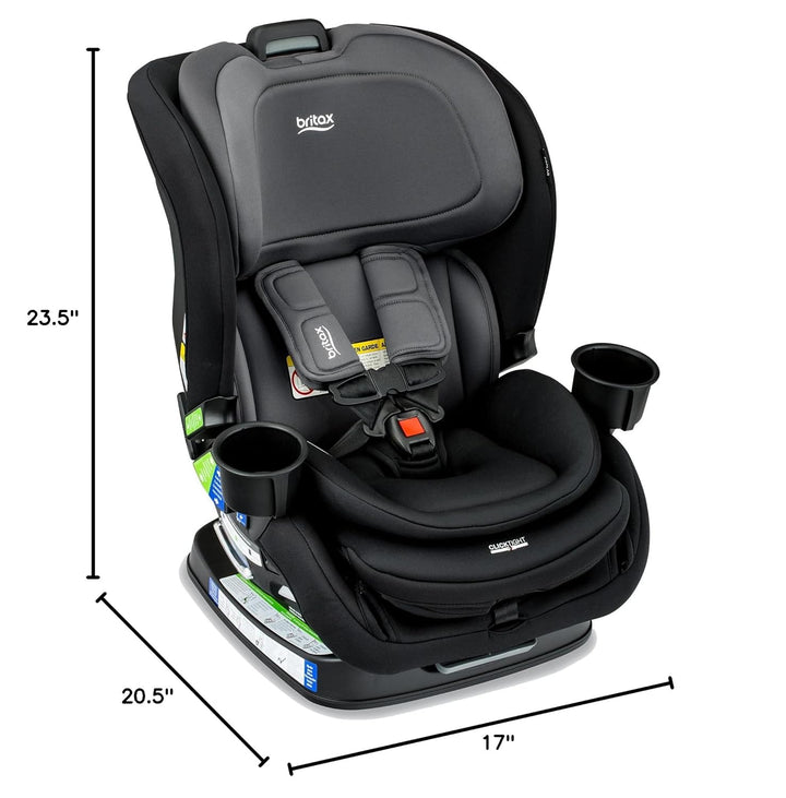 Poplar Convertible Car Seat, 2-In-1 Car Seat with Slim 17-Inch Design, Clicktight Technology, Stone Onyx
