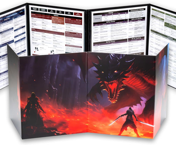 4-Panel DM Screen | Customizable DND Dungeon Master Guide with Inserts for Dungeon Masters | D&D Starter Set | DND Starter Kit D&D Accessories | DND Gifts | DND Dm Supplies