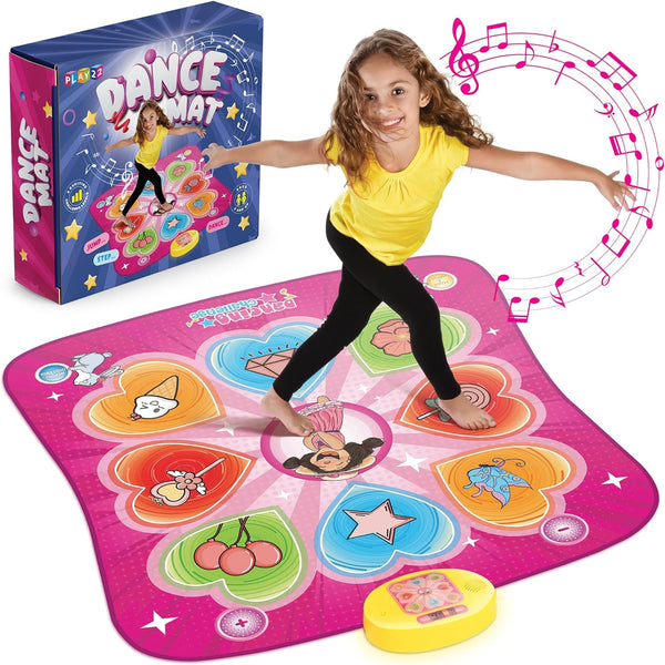Dance Mat for Kids - Best Birthday Gifts for Girls & Boys Electronic Dance Game Toy for Kids, Adjustable Volume, 5 Levels - Dance Pad with LED Lights & Built-In Music for Ages 3-12 Years Old