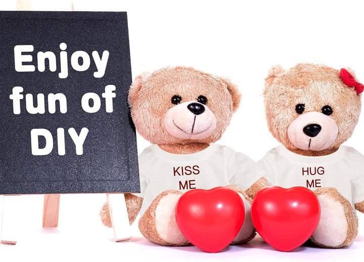 3 Pcs Sublimation Shirt Fit 14-18 Inch Stuffed Bear Blank Stuffed Bear Clothes Plush Bear T Shirts for DIY Make Unique Stuffed Doll Clothes