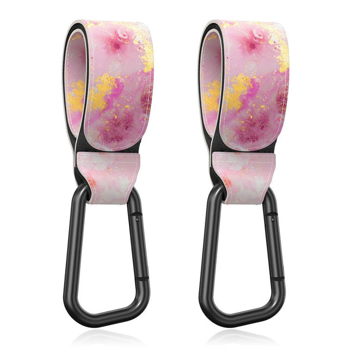 Baby Stroller Hooks for Hanging Bags, Universal Stroller Clips Accessories, Mommy Hook for Diaper Bag, Shopping Cart, Purse, Backpack - 2 Pack, Abstract Leaf
