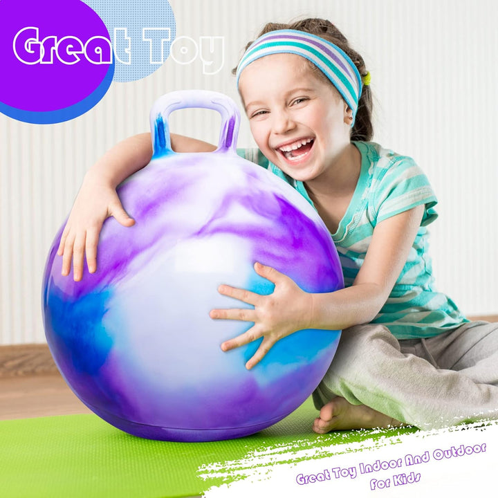 Hopper Balls for Kids 3-8, 18 Inches Bouncy Ball with Handle, 18" Inflatable Bouncing Hopper, 45Cm Jumping Toys, Garden Hopping Toys Girls Boys Gifts