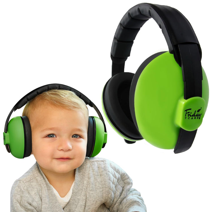 Baby Travel Noise-Cancelling Earmuffs with Adjustable Headband - Infant Ear Protection Headphones for Ages 0-24 Months - Black