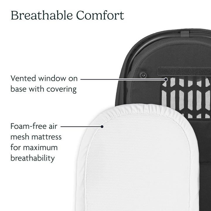 Bassinet V3 - Compatible with Vista, Cruz, Ridge Strollers - Overnight Sleep Solution - Mattress, Sheet and Bug Shield Included - Jake (Charcoal/Carbon Frame)