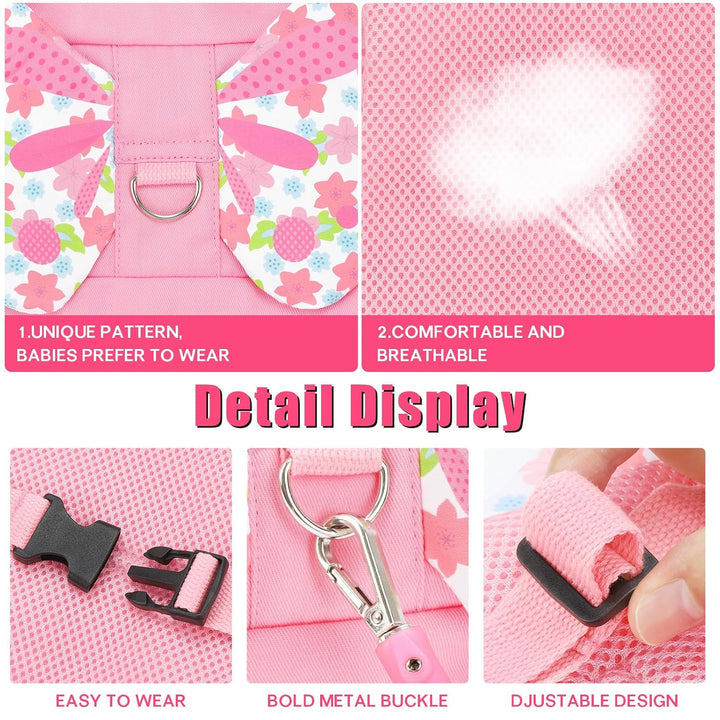Toddlers Leash + anti Lost Wrist Link Child Kids Safety Harness Kids Walking Wristband Assistant Strap Belt for Girl Pink Christmas Gift