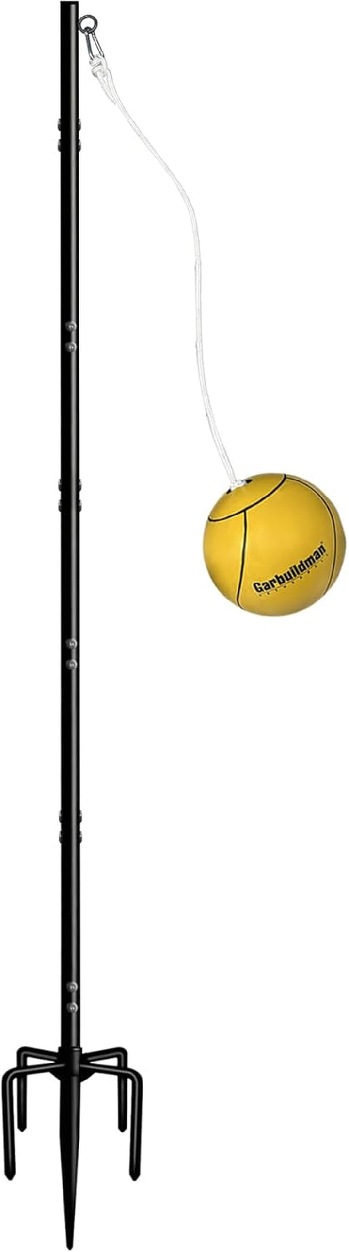 Tetherball Set with Ball & Rope for Outdoor Backyard, Adjustable Tether Ball Pole with Screw Reinforcement 5-Prong Base for Playground, outside Ball Games Sports for Kids & Adults