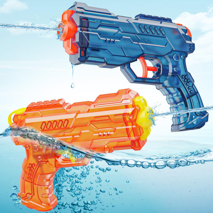 Water Gun for Kids - Leakproof Squirt Gun Adults Summer Super Water Blaster Soaker Small Water Guns Toys for Boys Girls Toddler, 2 Pack Watergun for Pool Beach Outdoor Fighting Toy（Blue Orange