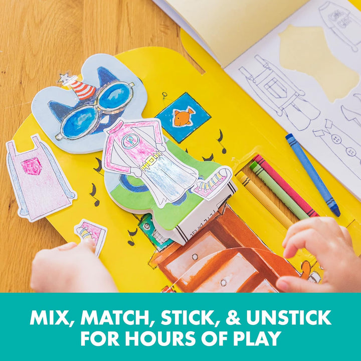 Pete the Cat Papercraft Paper Doll Coloring Set, 100 Outfits, Boys & Girls Ages 3+