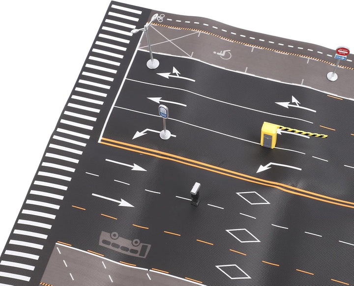 Miniature Traffic Road Model Toy Lifelike Educational Interactive Decorative Miniature Traffic Road Infrastructure Model for Home (English Style B)