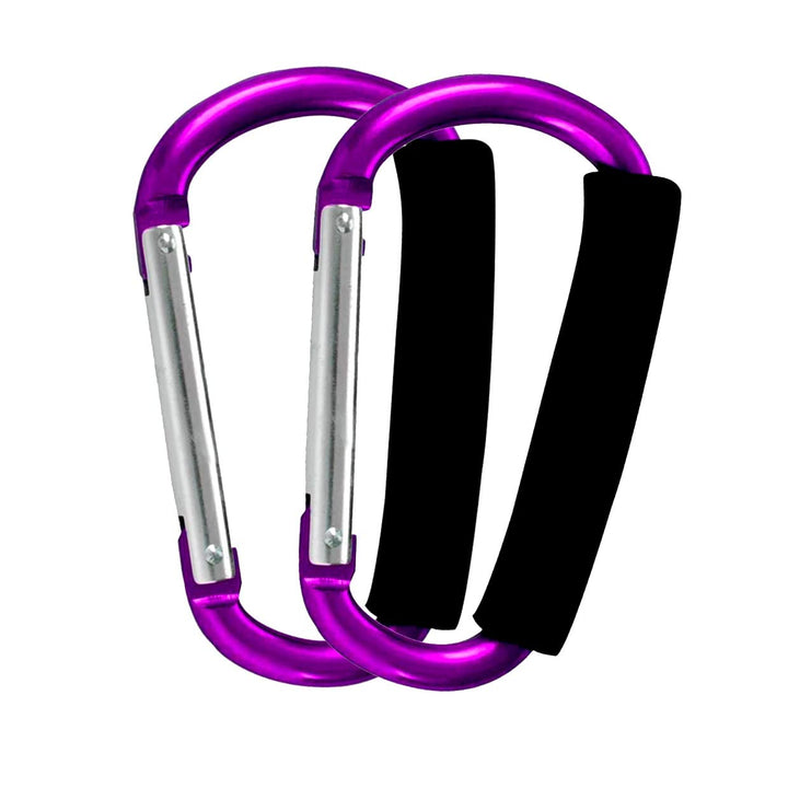 Stroller Hooks by Baby,2 Pcs Carabiner Stroller Hook Organizer for Hanging Purses, Diaper Bag, Shopping Bags. Clip Fits Single/Twin Travel Systems, Car Seats and Joggers (Black)