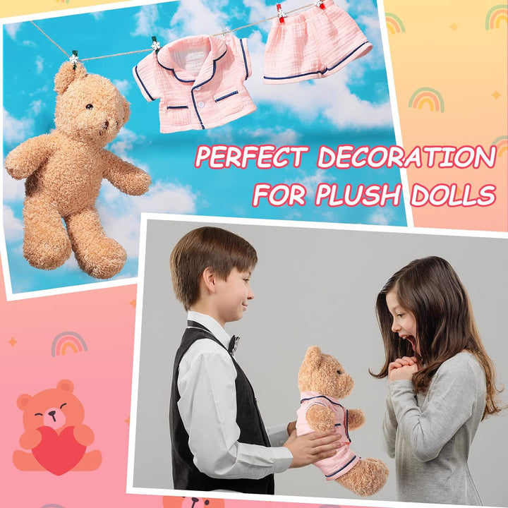 Bear Clothes Pajamas Make Your Own Animals Outfits Fits Most 14 Inches Bear Accessories, Pink