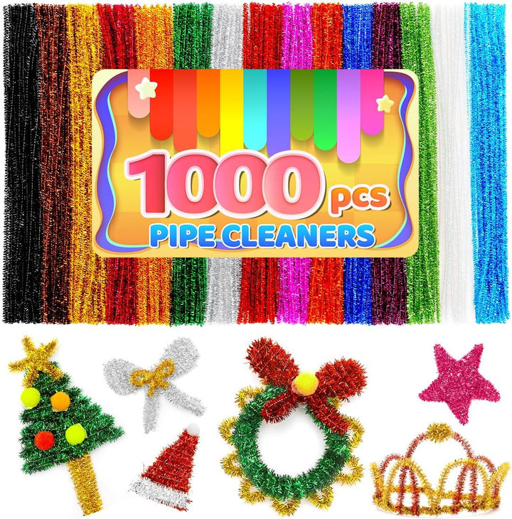 200Pcs 20Colors, Pipe Cleaners, Chenille Stems, Pipe Cleaners for Crafts, Pipe Cleaner Crafts, Art and Craft Supplies