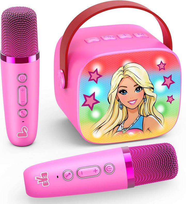 Mini Karaoke Machine Toys Gifts: Kids Toys Birthday Gifts for 4 5 6 7 8 9 Years Old Girl Boy LED Portable Bluetooth Speaker with 2 Wireless Microphone Girl Boy Kid Adult Gift Age 3-12+