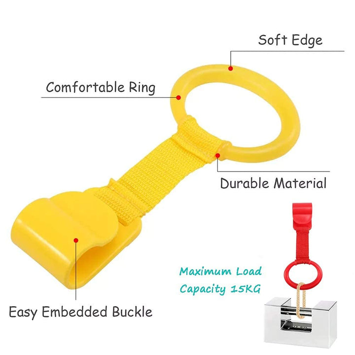 Baby Pull up Rings,Standing Walker Crib Tool 4 Pieces Playpen Crib Hook Ring Help Baby Stand Universal Walking Training Tool