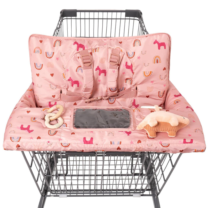 Shopping Cart Cover for Baby 2 in 1 High Chair Covers for Restaurant Comfortable Grocery Cart Seat Covers for Infant, Toddler Universal Suitable for Most Shopping Carts Machine Washable, Dinosaur