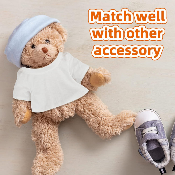 3 Pcs Sublimation Shirt Fit 14-18 Inch Stuffed Bear Blank Stuffed Bear Clothes Plush Bear T Shirts for DIY Make Unique Stuffed Doll Clothes