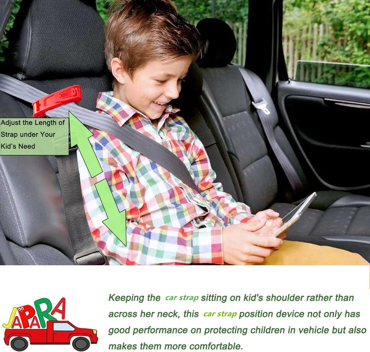 Kids Car Seat Strap Adjuster with Clip and Position Strap, Protect Shoulder and Neck, Universal Fit for Passenger Cars