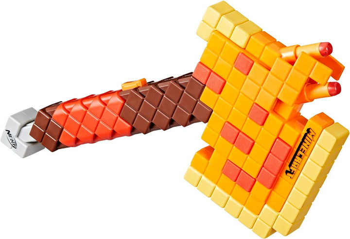 Minecraft Firebrand, Dart Blasting Axe, 6  Elite Foam Darts, Design Inspired by Minecraft Axe in the Game, Pull down Priming, Minecraft Toys