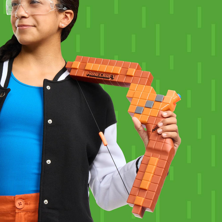 Minecraft Bow Dart Blaster, Pull-Back String Priming, 8  N1 Compatible Only with N1 Dart Blasters, Ages 8+