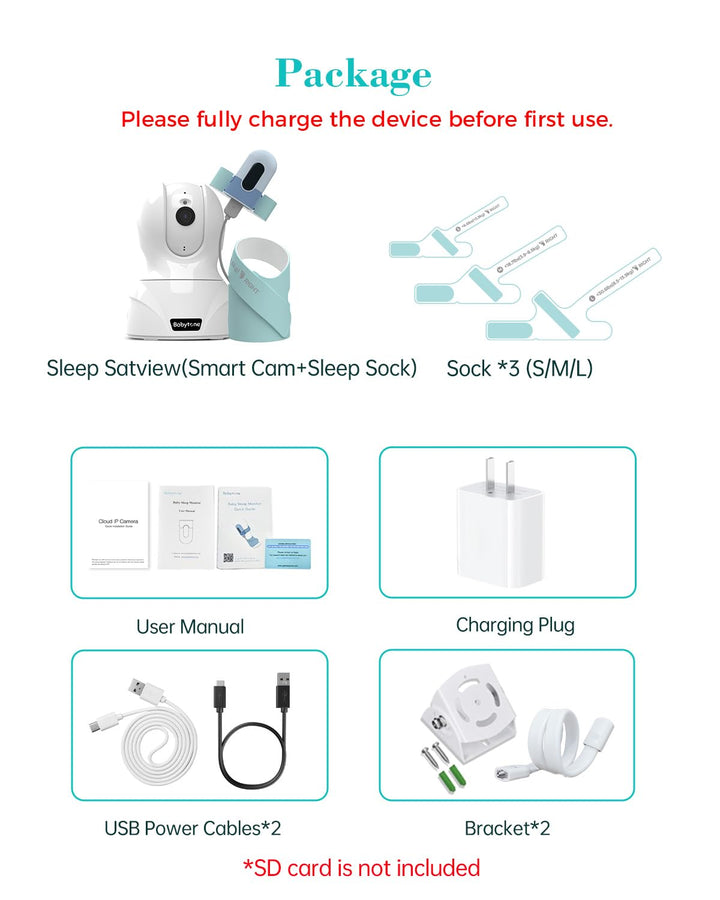 Baby Monitor - Smart Sleep Sock & 2.5K HD Camera, Track Heart Rate & Average Oxygen Level, Cry/Motion Detect, Two-Way Audio and Night Vision Baby Monitor with APP