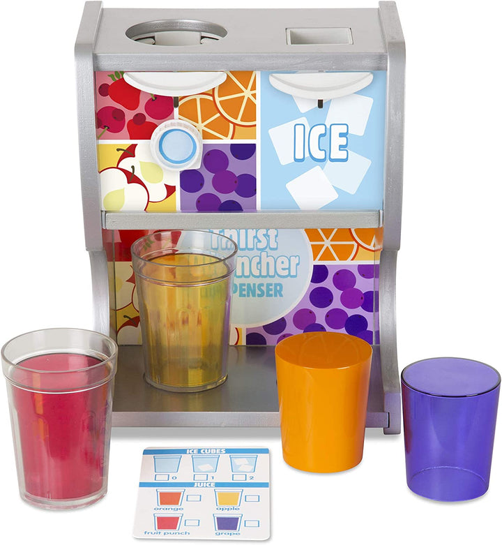Wooden Thirst Quencher Drink Dispenser with Cups, Juice Inserts, Ice Cubes - FSC Certified