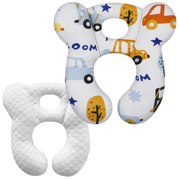 Baby Travel Pillow, Upgrade U-Shape Infant Pillow for Car Seat Pushchair and Stroller, Soft Comfortable Sleep Cushion for Kids Newborn and Toddler -Lion White