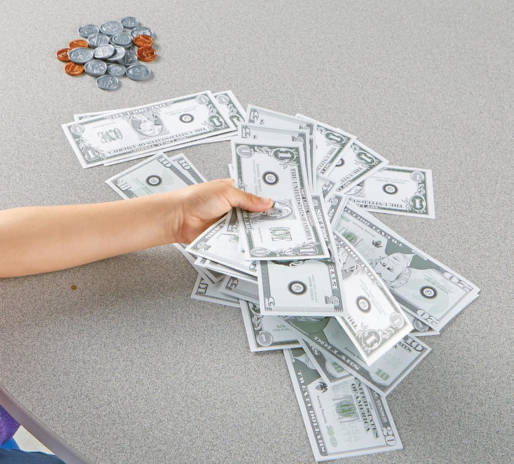Pretend Play Money - 150 Pieces, Ages 3+ Play Money for Kids, Pretend Money for Kids, Play Money Set, Money and Banking Play Toys, Toddler Learning Toys, for Kids