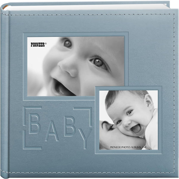DA-200COLB/B 200-Pocket Embossed Baby Leatherette Frame Cover Album for 4 by 6-Inch Prints, Blue