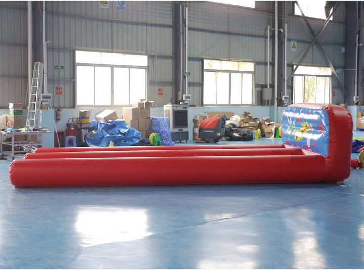 19.7Ft Long PVC Inflatable Bowling Alley 2 Lane 10 Pin Bowling Bowling Slide Game Set with Blower for Birthdays, Fetes, Corporate Events