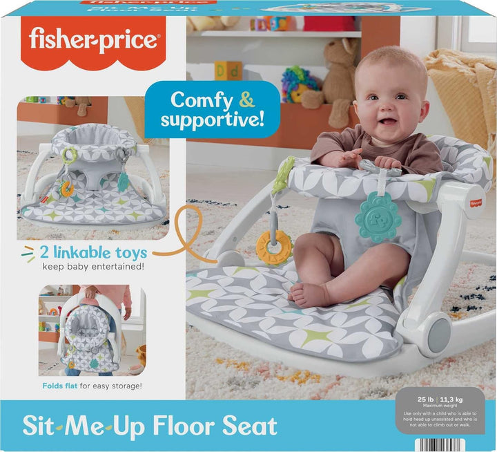 Portable Baby Chair Sit-Me-Up Floor Seat with Developmental Toys & Machine Washable Seat Pad, Starlight Bursts