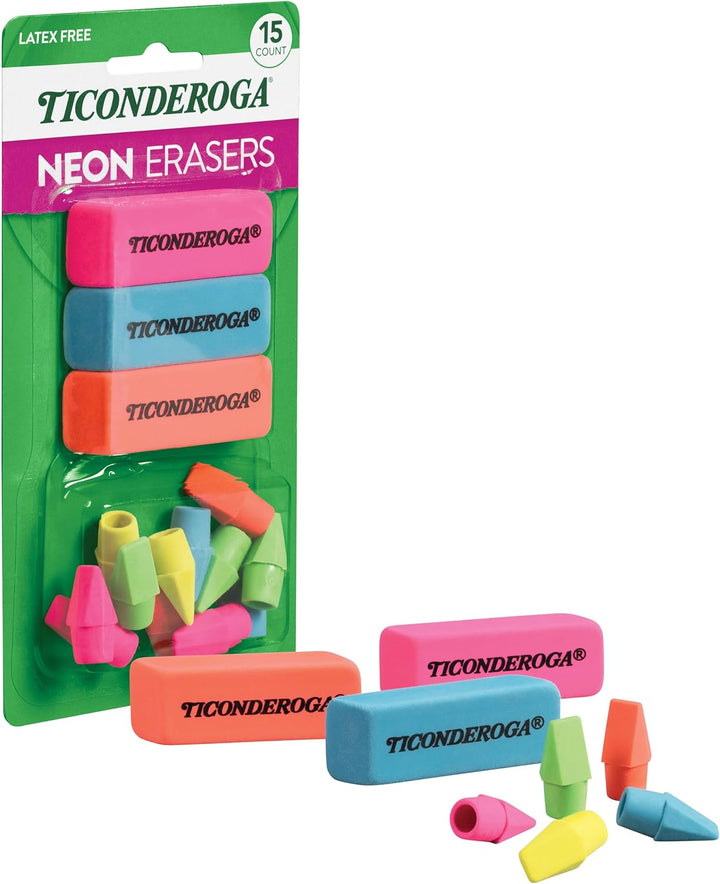 Office & School Eraser Combination Set, 15 Eraser Multi-Pack, Multicolored (38931)