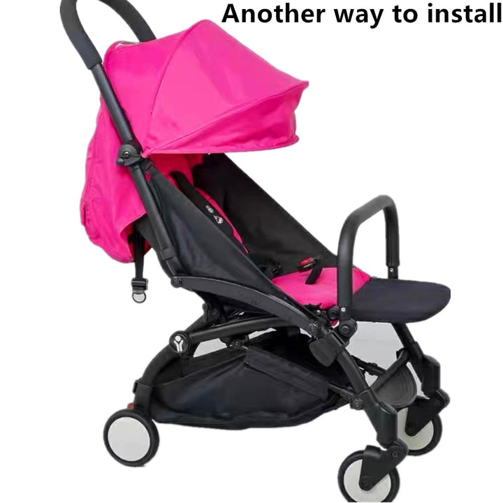 Adjustable Angle Baby Stroller Bumper Bar, Armrest, Handle, Crossbar Accessories Just for BBZ YOYO/YOYO2 with Black Smooth Leather Cover