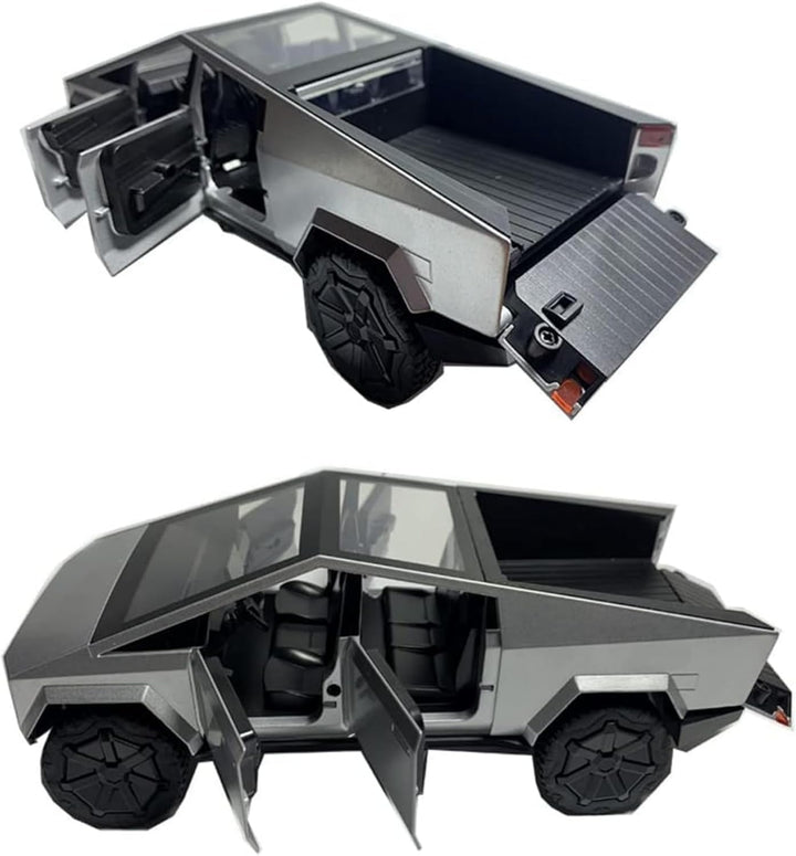 1/24 Pickup Trailer Model Car, Alloy Pick-Up Truck Model Toy with Sound/Light/Pull-Back, Birthday Gift for Kids Friends Collectors (Gray Off-Road Pickups)